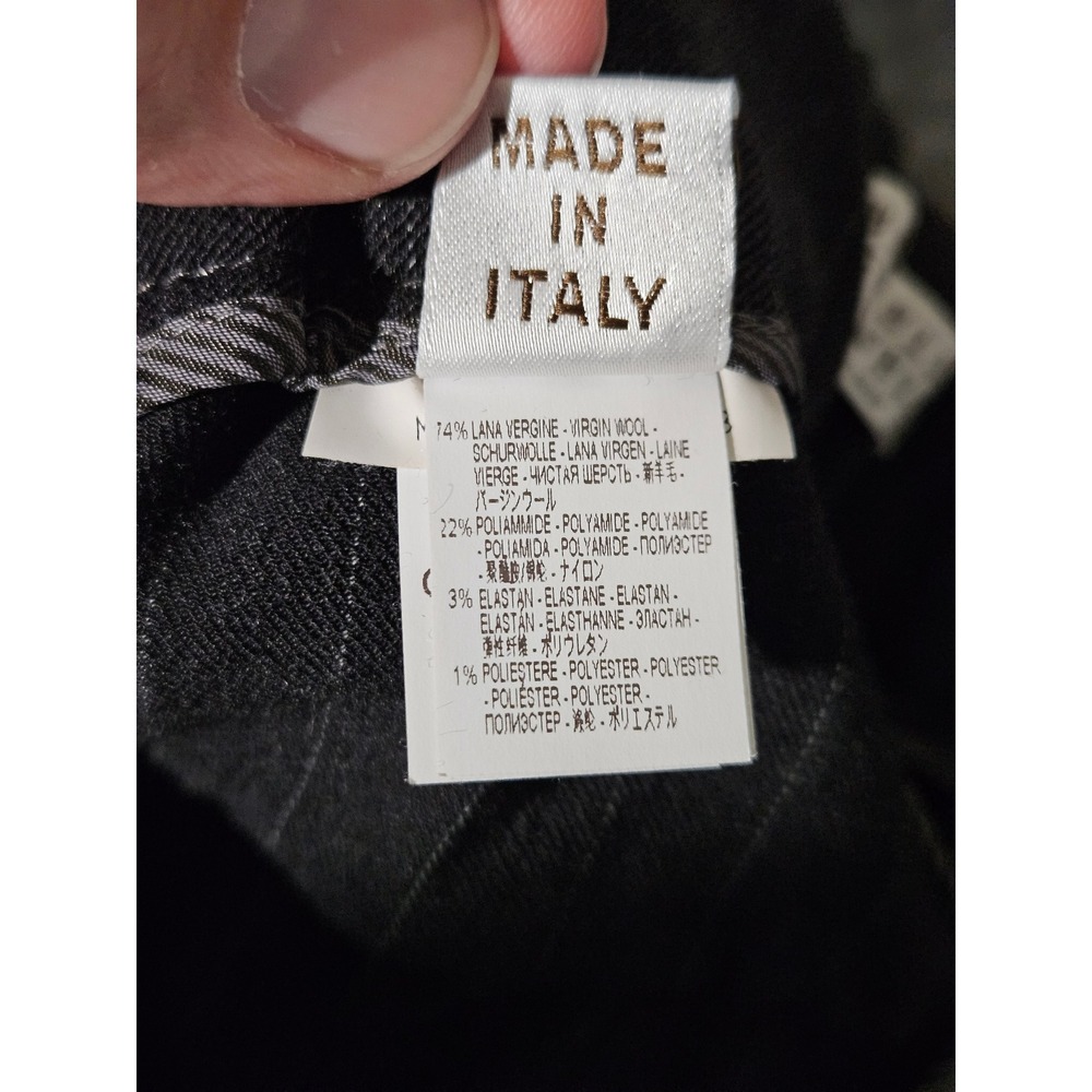 Brunello Cucinelli Trousers Women 4 Gray Pinstripe Wool Blend Italy - Picture 11 of 12